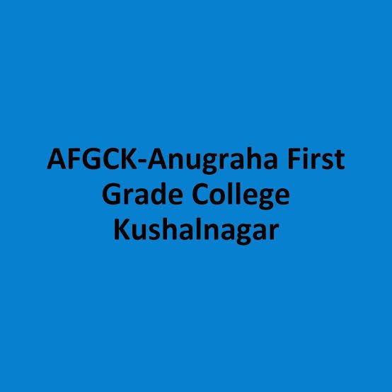 Anugraha First Grade College Kushalnagar Logo
